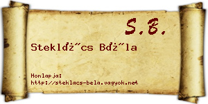 Steklács Béla névjegykártya